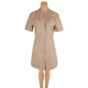 3.1 Phillip Lim Cotton Stretch Zip Front Dress Size 4 Brown $595